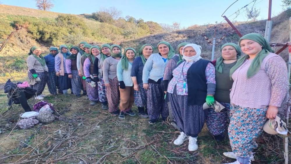 Kadınlar gününü üzüm bağında kutladılar