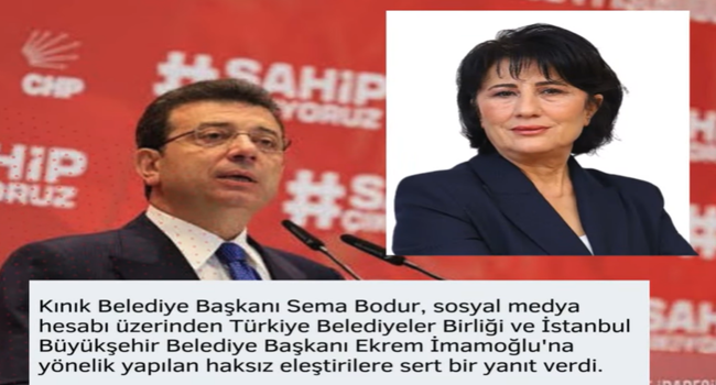 Başkan Sema Bodur’dan Ekrem İmamoğlu'na Destek