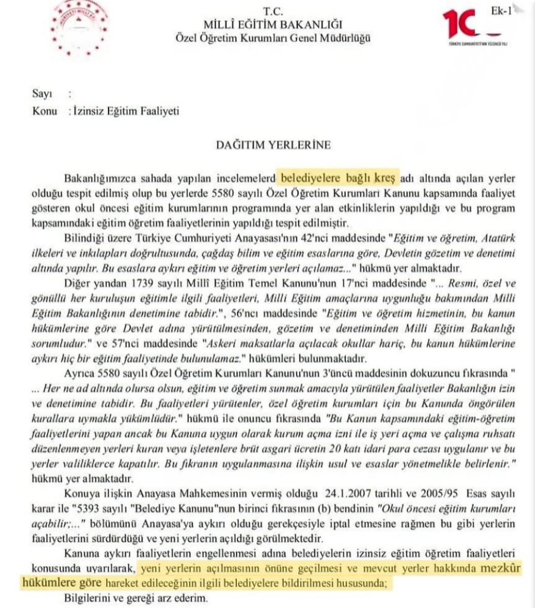 Belediyelerin Kreş Faaliyetlerine Engel: Eğitimde Eşitlik Tehlikede