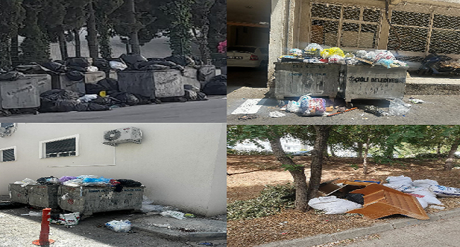 İzmir Çiğli İlçesinde çöpler taştı grev mi var